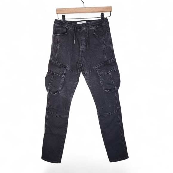 Topman Stretch Skinny Cargo Pants in Black Size 30x29.5 - Picture 1 of 9